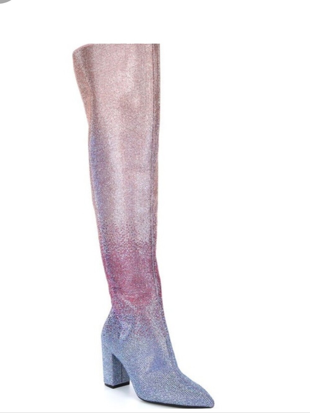 Rare Gianni Bini Rhinestone Ombre Over-the-Knee Boots in Pink and Blue
